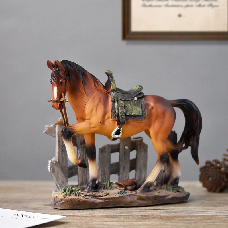Office Furniture Hon - Nordic Resin Horse Statue Ornament Tabletop