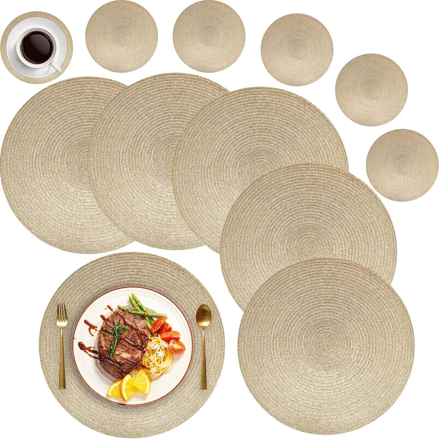 Conference Table Round - Set of 4 10/34CM Glitter Round