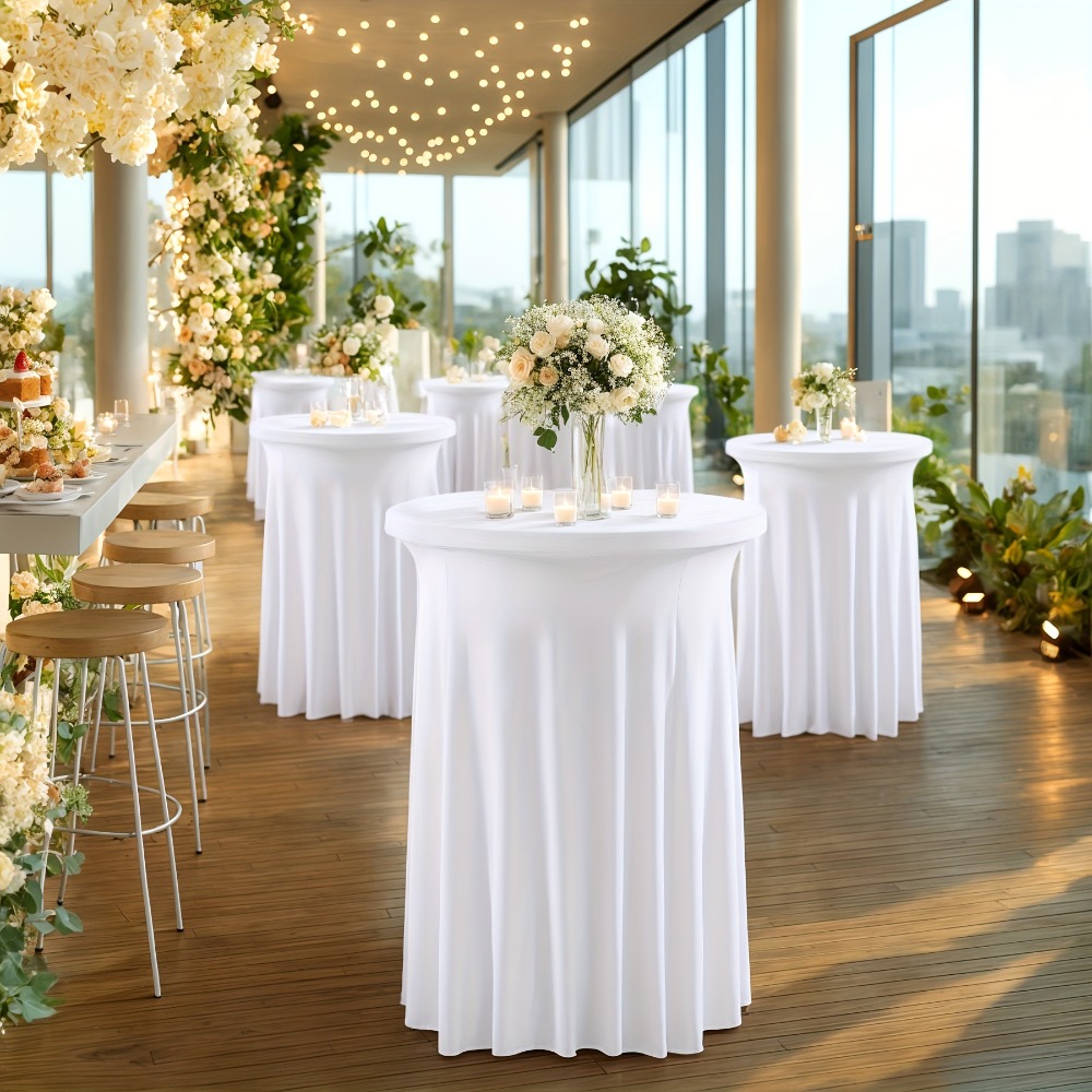 Conference Table Round - Solid Color Height Stretch Round Tablecloth