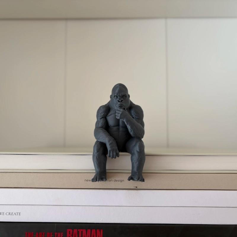Office Furniture Hon - Thinking Gorilla Figurine, Pensive Gorilla Statue