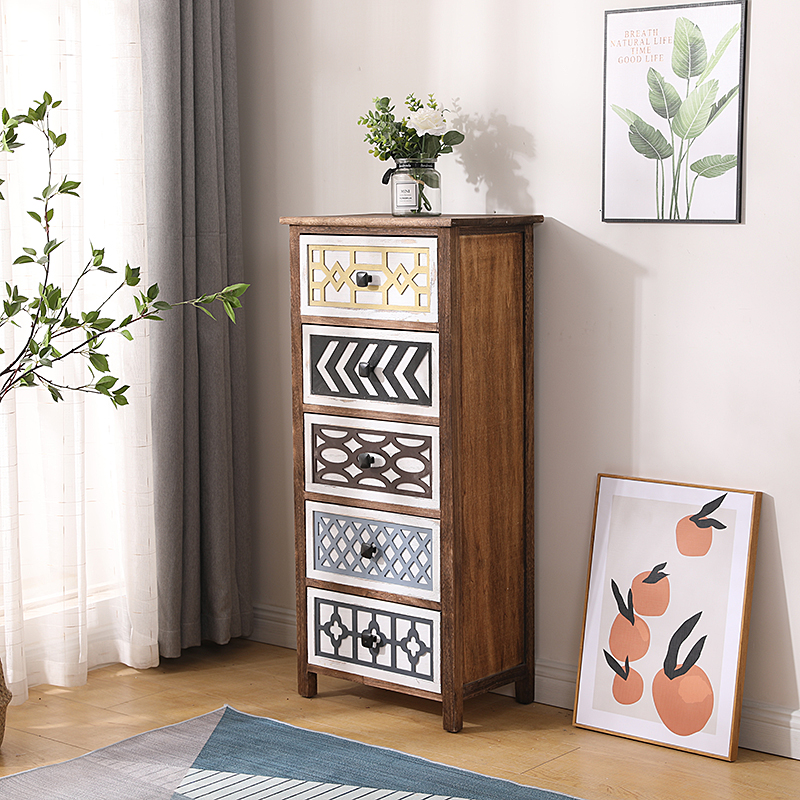 Office Furniture Filing Cabinets - No-Assembly Retro Bedside Cabinet, Vintage Dresser