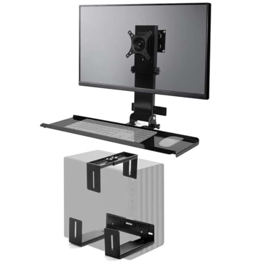 Adjustable Monitor Mount - Monitor wall mount with keyboard tray