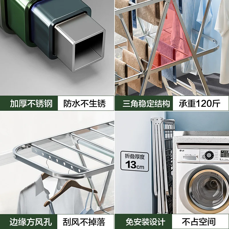 Folding Coat Hanger Balcony Cl - Coat Rack Standing 리뷰 및 가격
