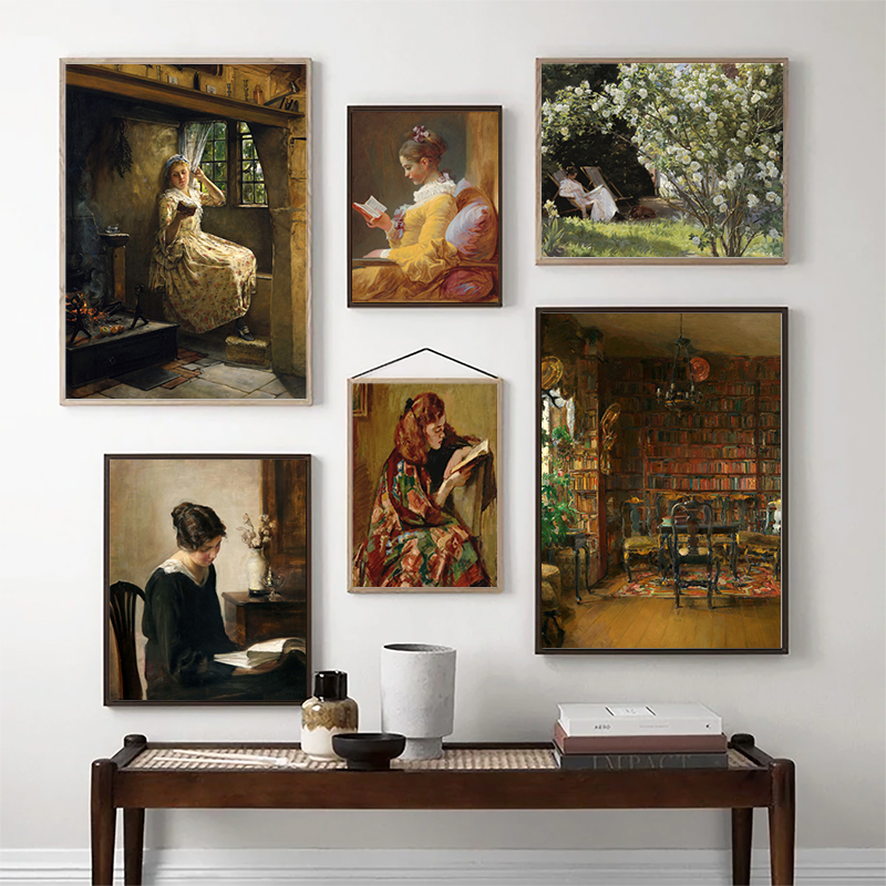Girl Reading Vintage Oil Paint - Office Furniture Hon 리뷰 및 가격