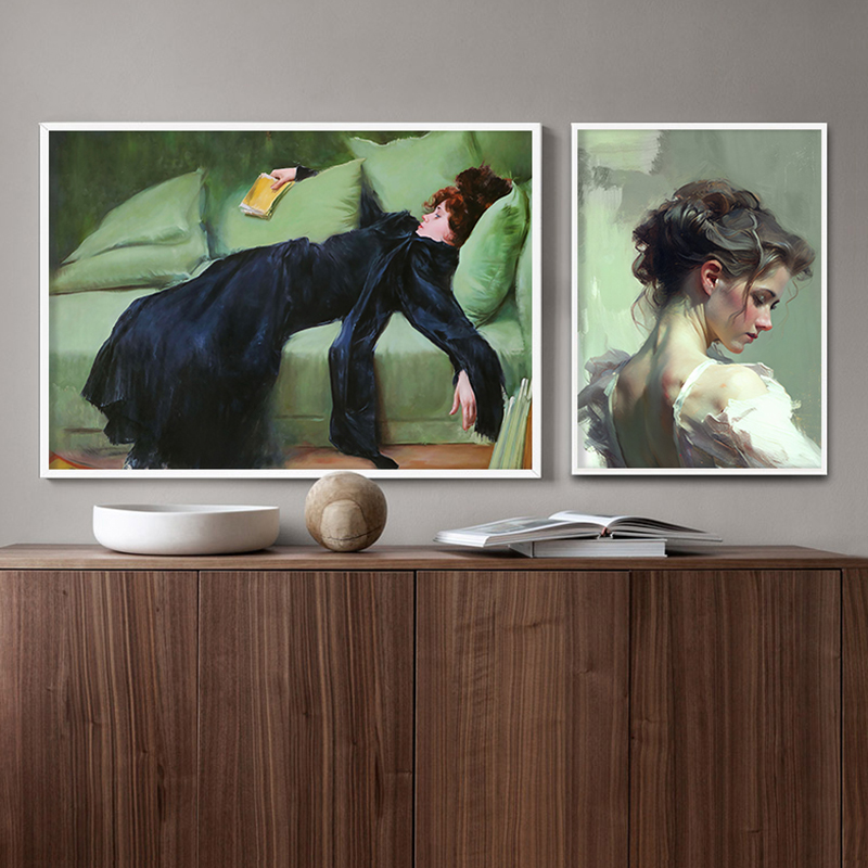 Girl Reading Vintage Oil Paint - Office Furniture Hon 리뷰 및 가격