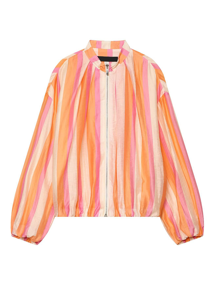 Women‘s Striped Bomber Jacket  - Coat Rack Standing 리뷰 및 가격