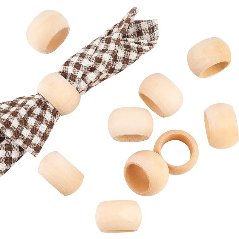 10pcs Wood Napkin Rings Servie - Conference Table Round 리뷰 및 가격