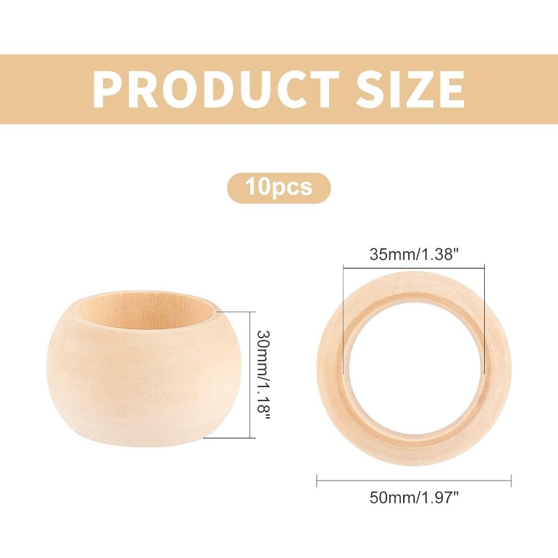 10pcs Wood Napkin Rings Servie - Conference Table Round 리뷰 및 가격