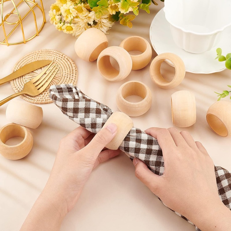 10pcs Wood Napkin Rings Servie - Conference Table Round 리뷰 및 가격