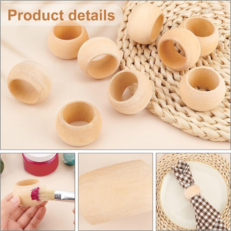10pcs Wood Napkin Rings Servie - Conference Table Round 리뷰 및 가격