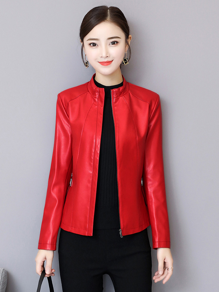 New Women Leather Jacket Autum - Coat Rack Standing 리뷰 및 가격