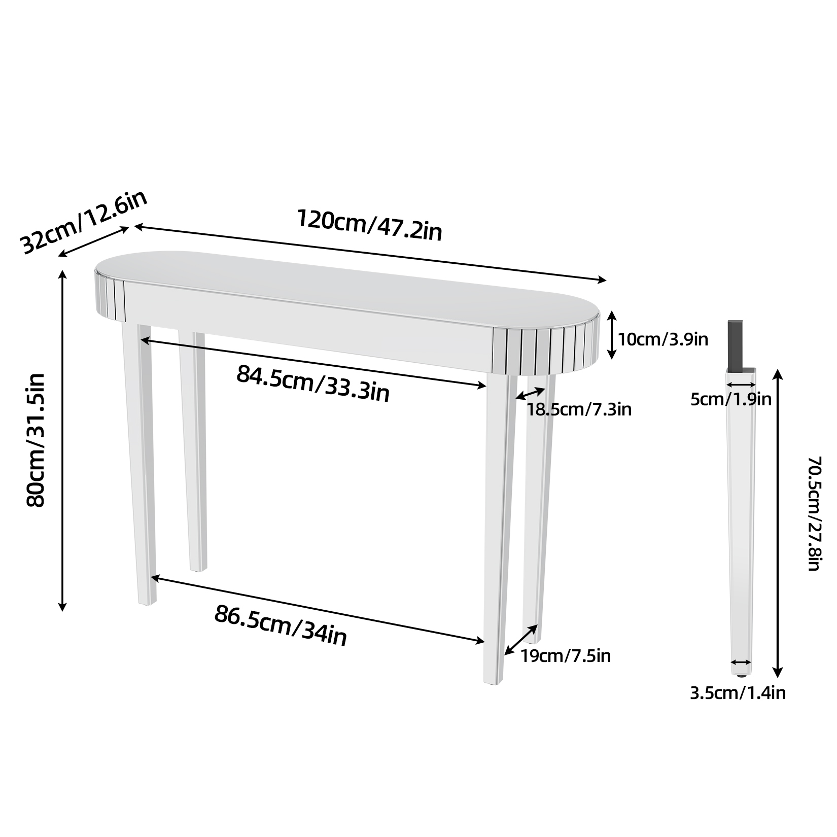 Mirrored Console Table,Mirrore - Office Furniture Hon 리뷰 및 가격