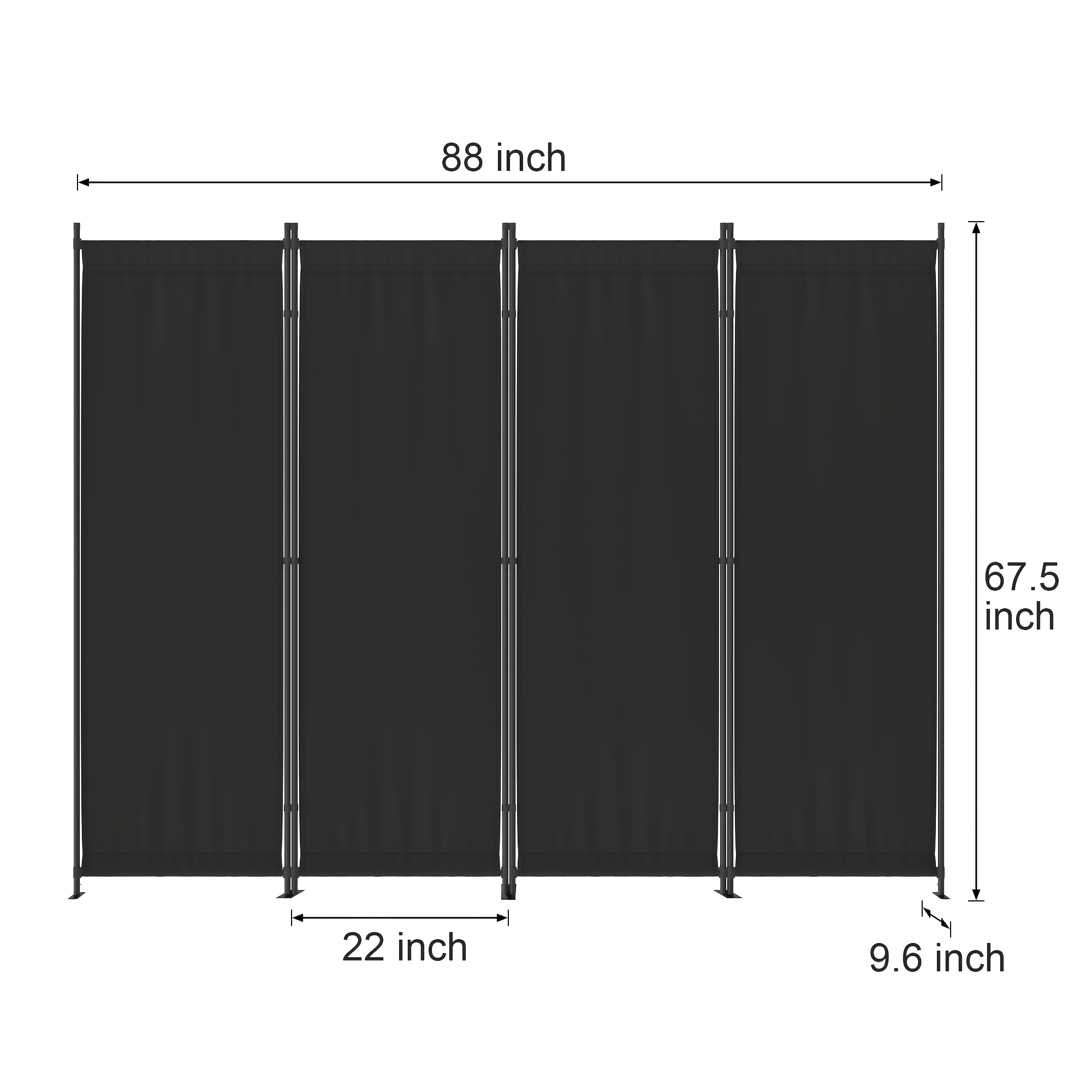 4-Panel Modern Black Privacy S - Room Divider Bamboo 리뷰 및 가격