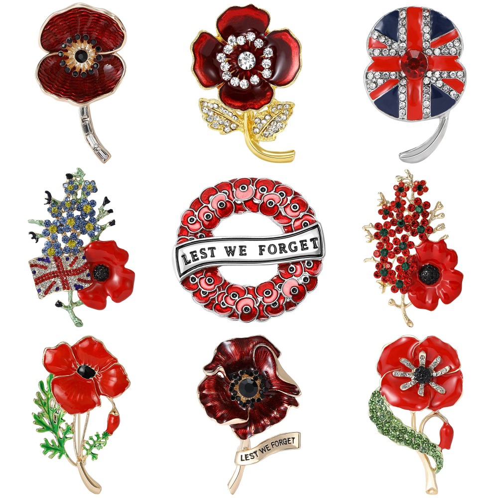 1PC Enamel Poppy Flower Wreath - Office Furniture Hon 리뷰 및 가격