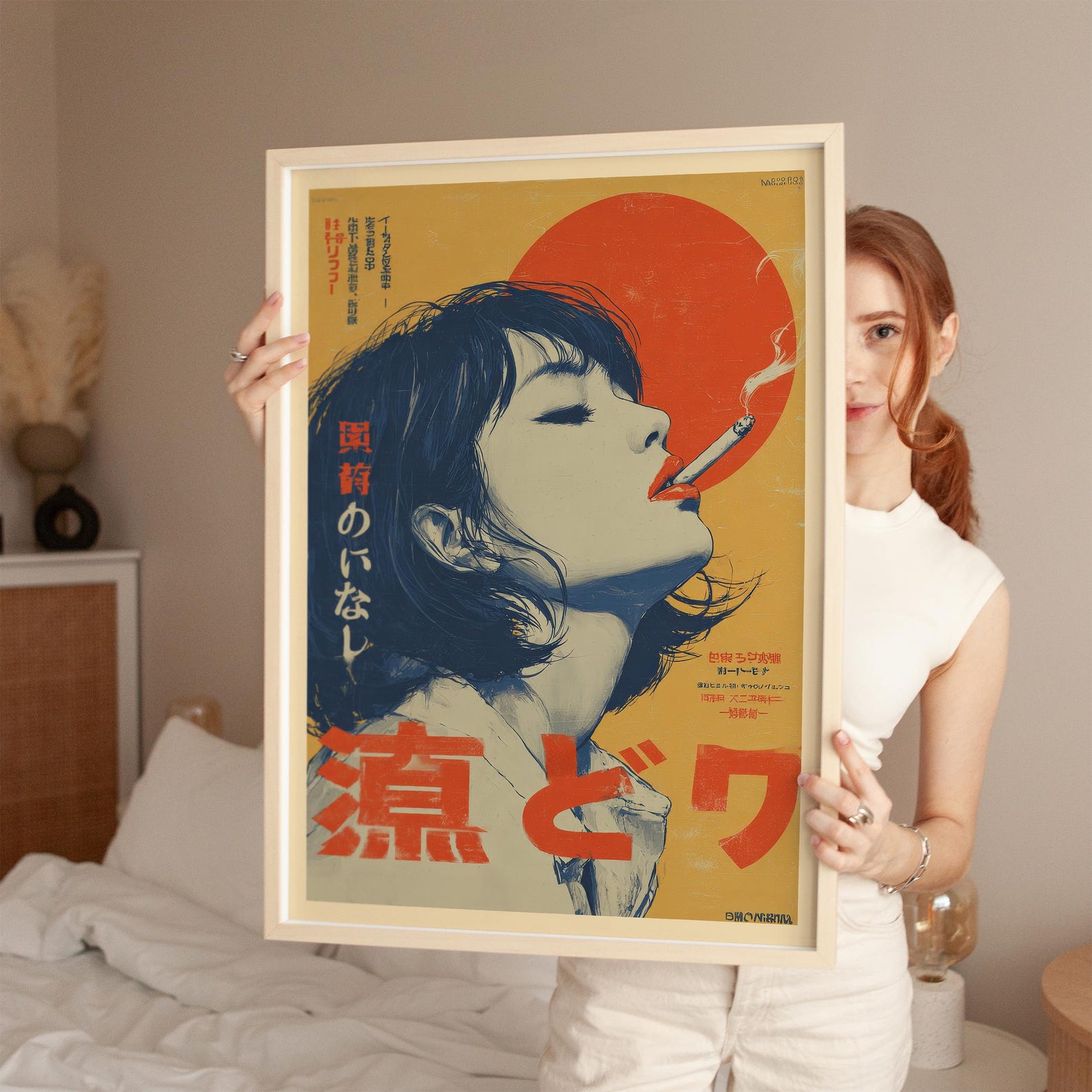 Retro Japanese Woman Smoking C - Office Furniture Hon 리뷰 및 가격