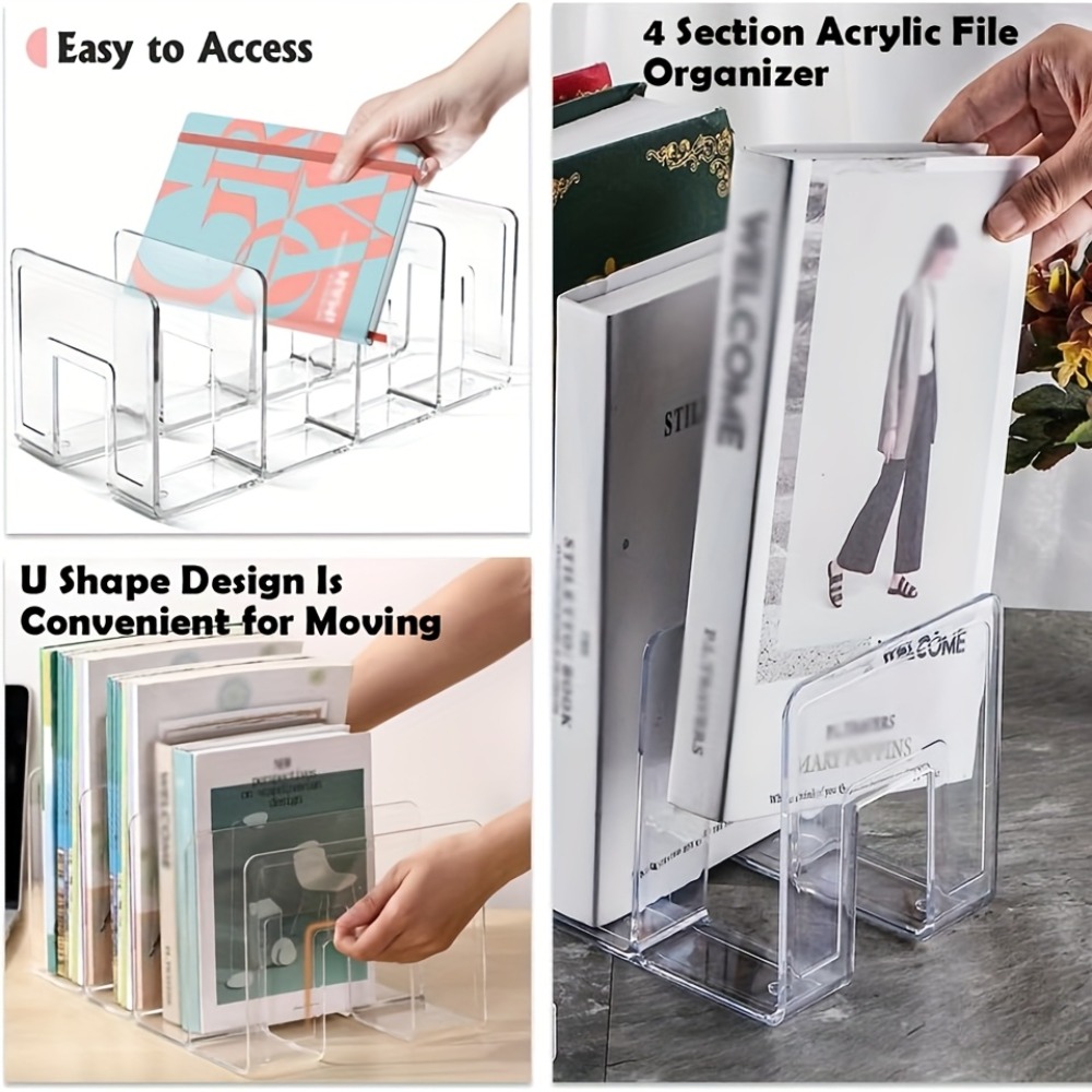 4-Grid Transparent Acrylic Boo - Desktop Filing Tray 리뷰 및 가격
