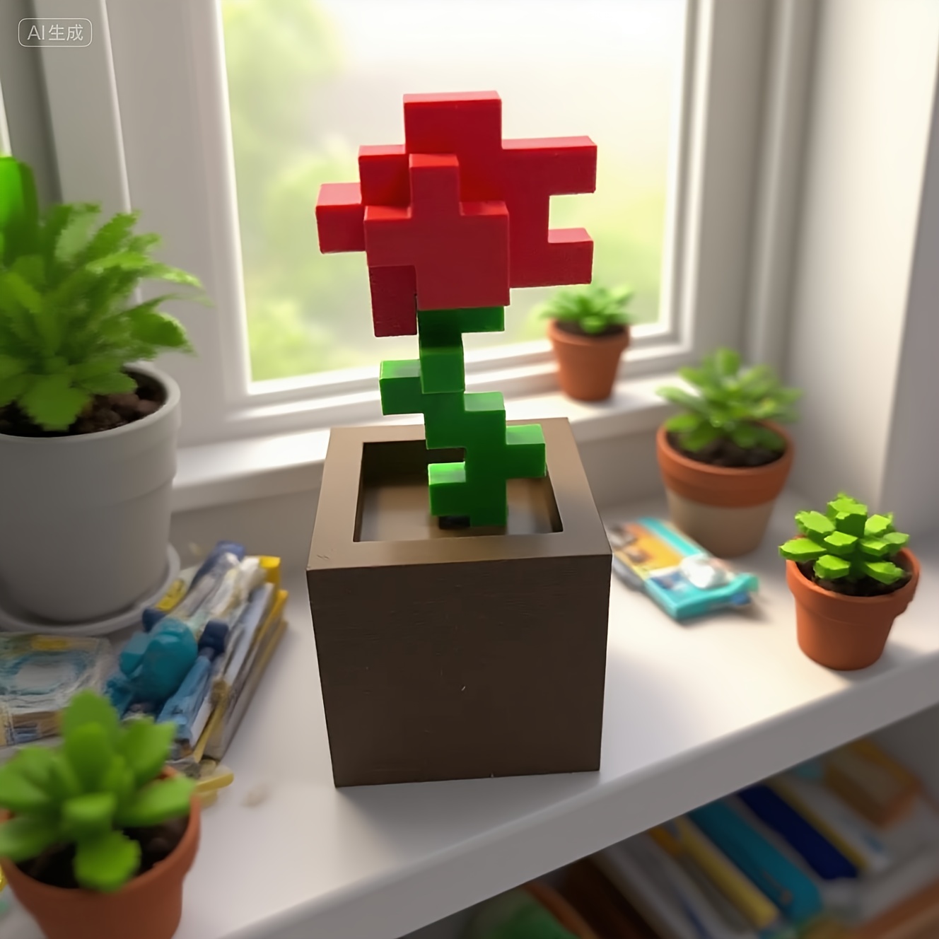 1 Piece Pixel Rose Flower Orna - Office Furniture Hon 리뷰 및 가격