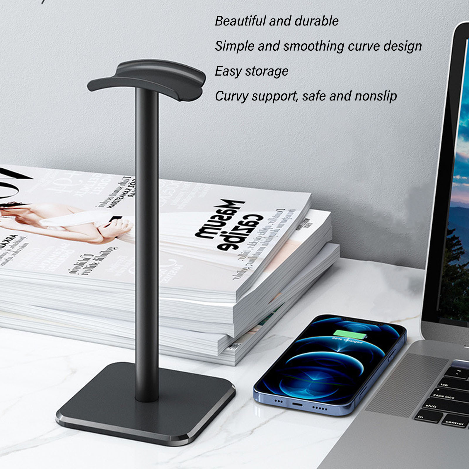 Headphone Stand Rounded Corner - Telephone Headset Office 리뷰 및 가격