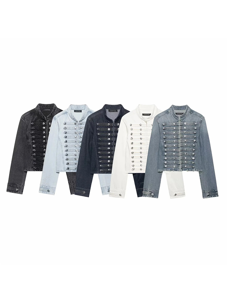 Women Holiday Chic Denim Jacke - Coat Rack Standing 리뷰 및 가격