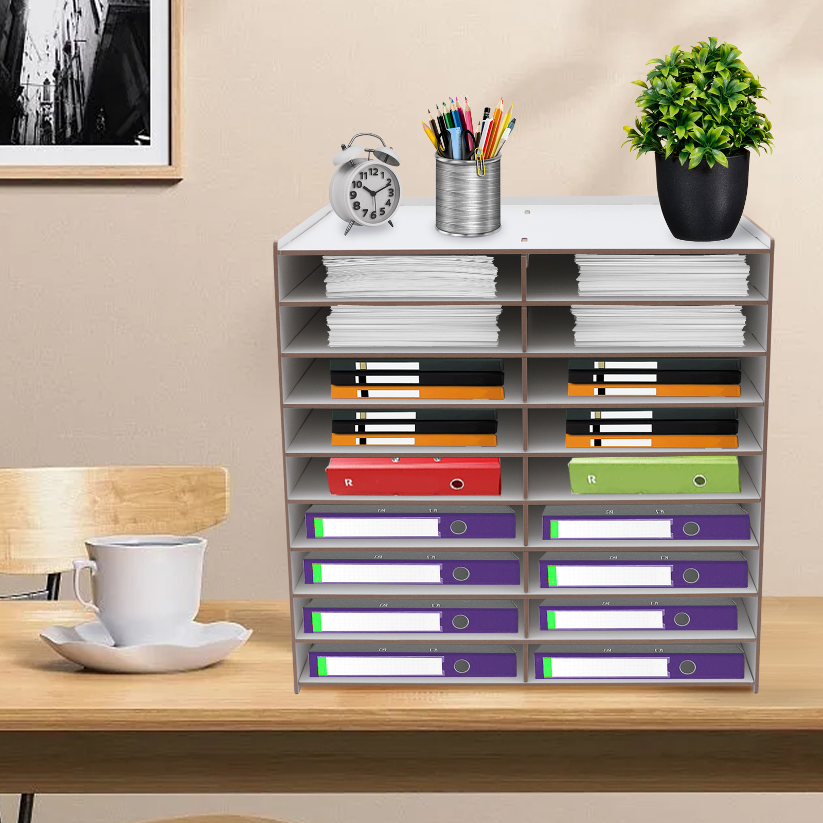 9-Tier Wooden Mail Sorter,18 C - Desktop Filing Tray 리뷰 및 가격